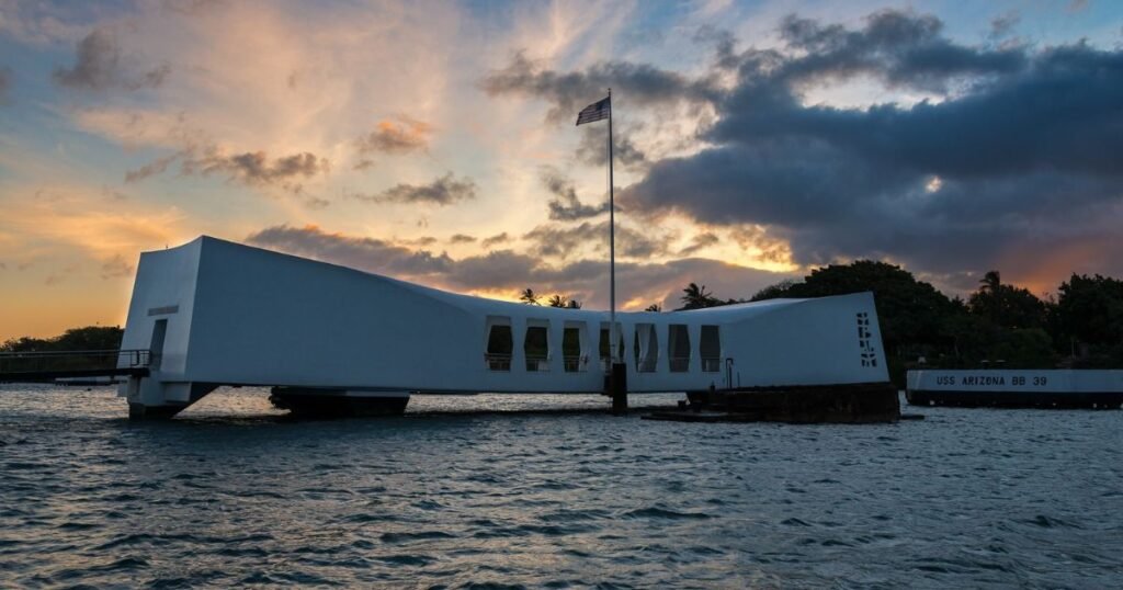 Pearl Harbor and USS Arizona Memorial in Honolulu