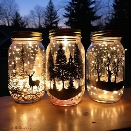 upcycled glass jars transformed into budget-friendly home decor, flower vases, storage organizers, and fairy light displays.