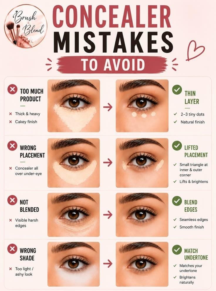 Natural under-eye concealer application