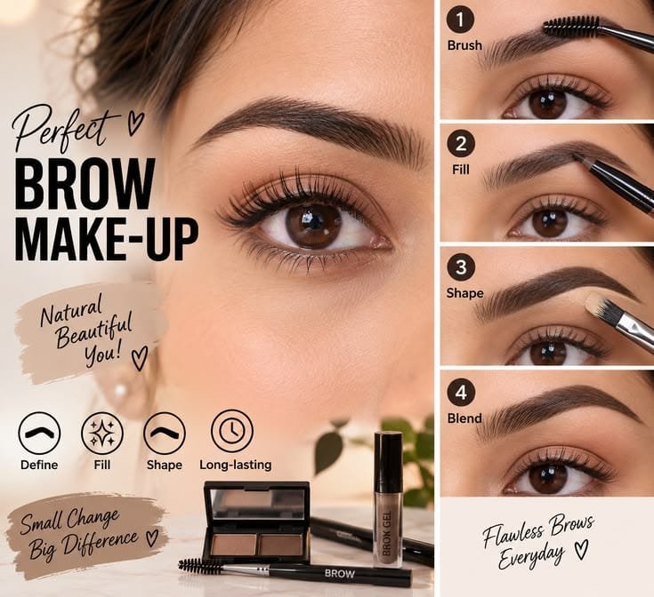 Natural, softly shaped eyebrows