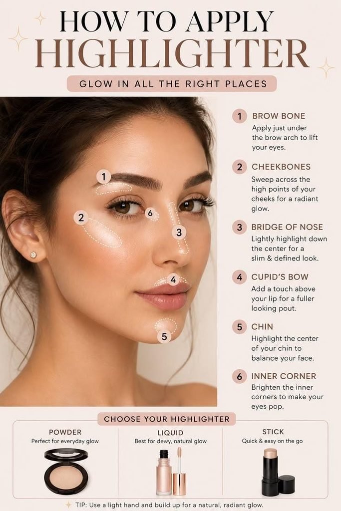 Subtle highlighter for radiant skin