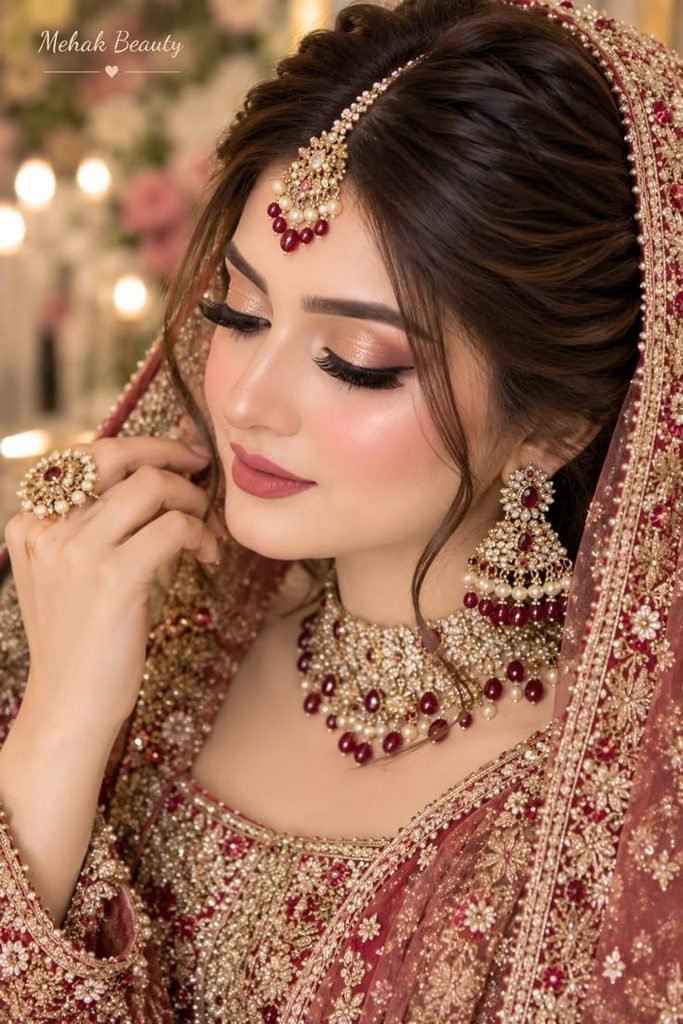 Modern bridal looks featuring an elegant wedding gown, refined embroidery, and timeless accessories.