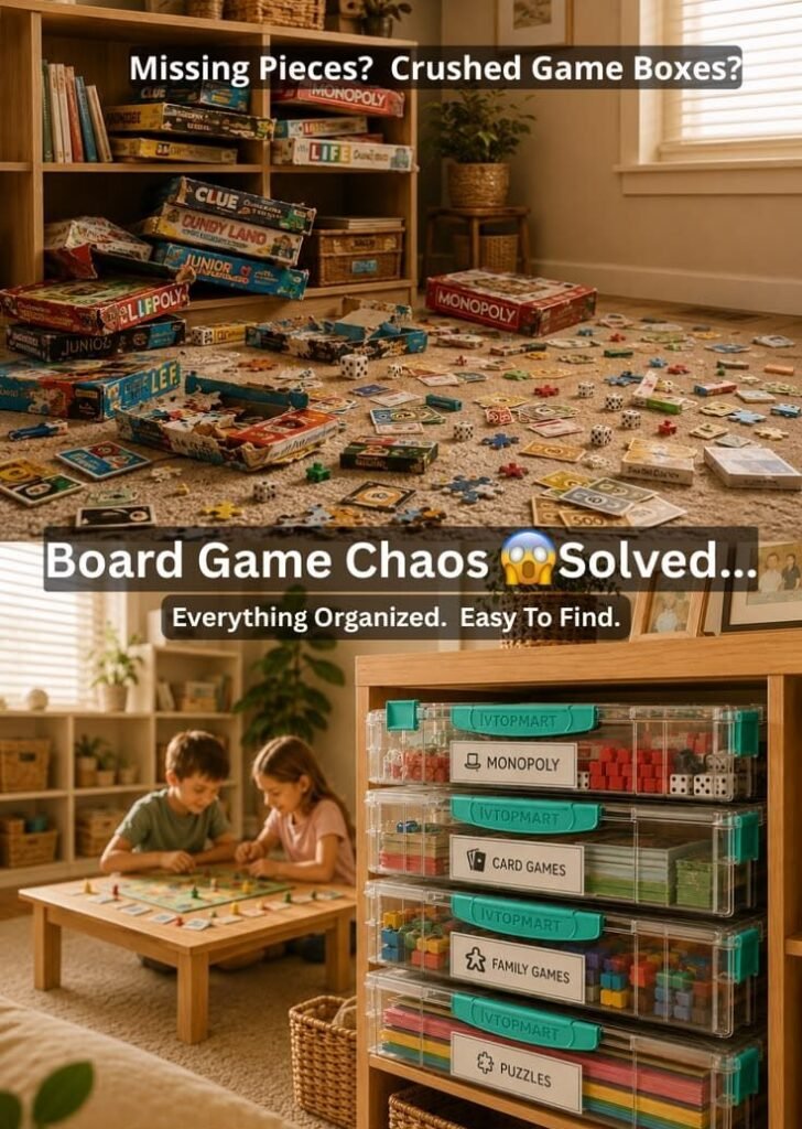 Family playing a board game and assembling a jigsaw puzzle together.