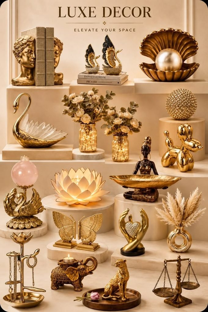 Elegant ceramic vase and decorative accessories for a newlywed couple's home.