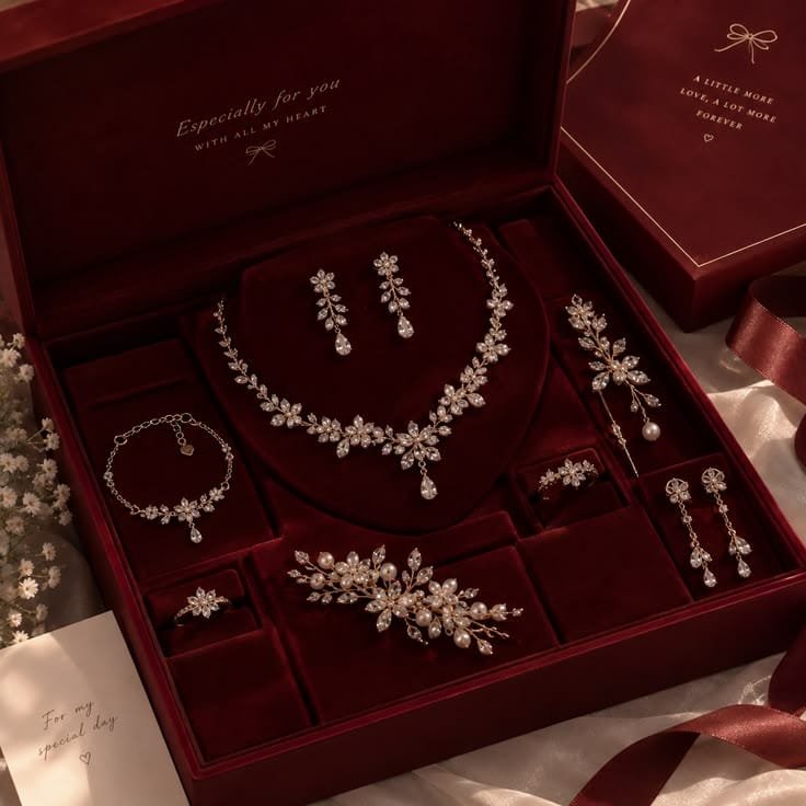 Delicate initial pendant necklace displayed beside an elegant jewelry box.