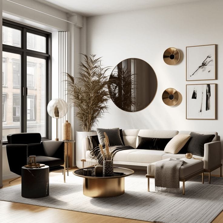 Budget-friendly room decor arranged with coordinated colors, warm lighting, and layered textures.