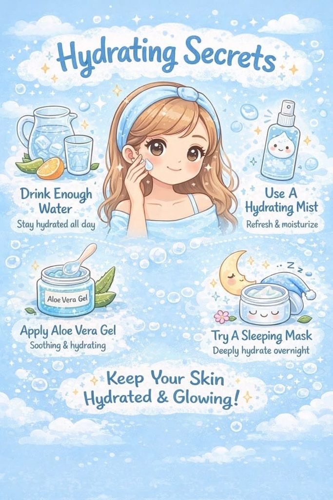  Minimal hydrating skincare products arranged for a winter beauty routine.
