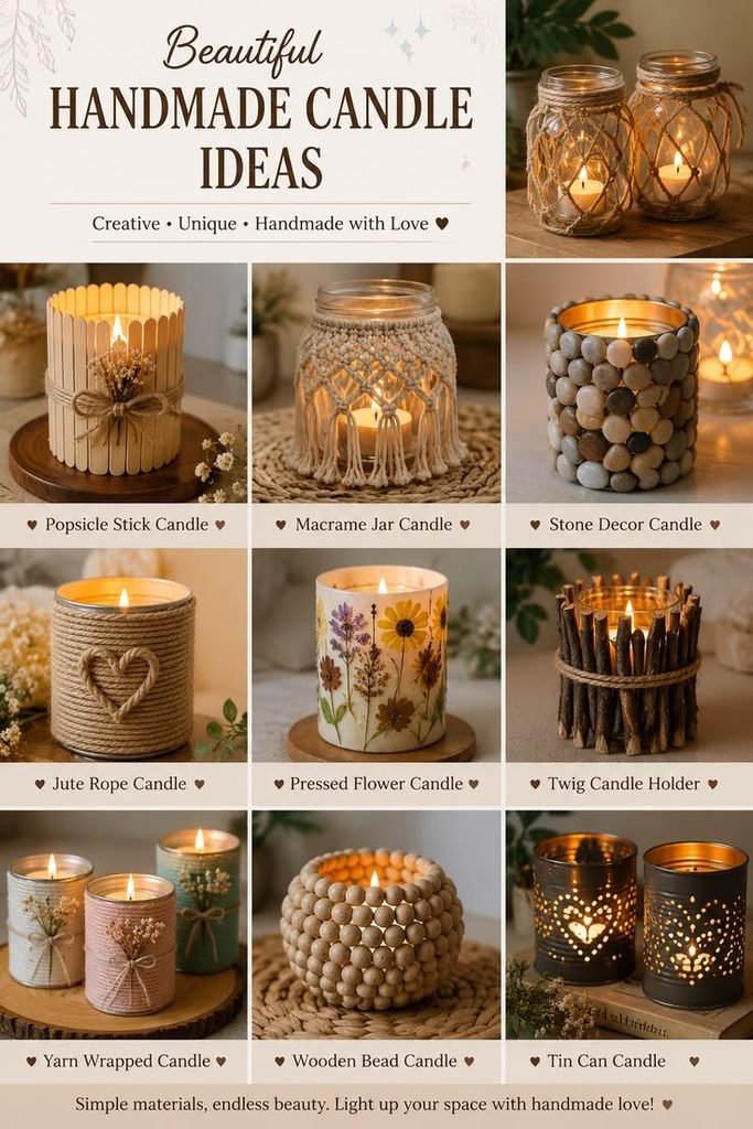 Cozy DIY glass jar candle holders decorated with twine and soft neutral accents.